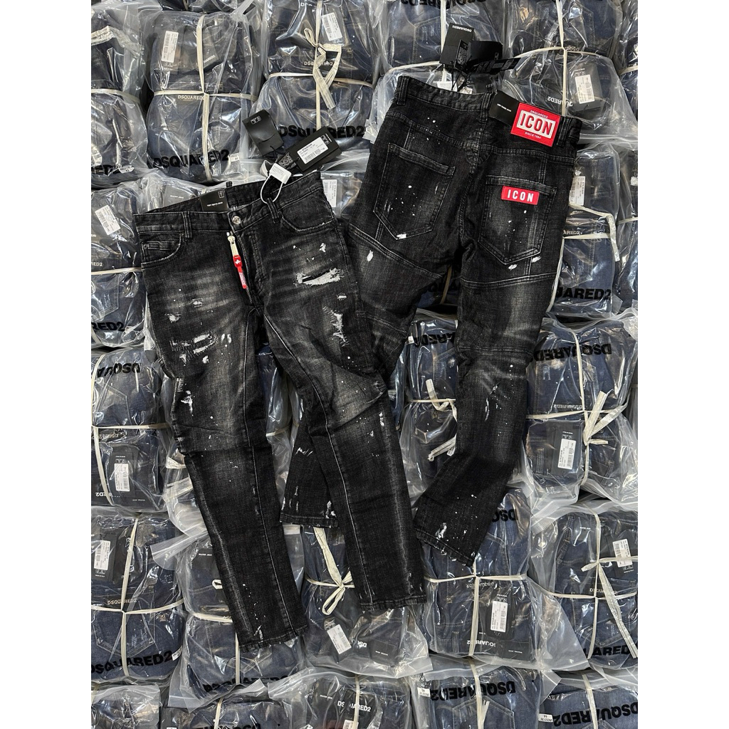 Quần jean nam DSQ xám fom biker hàng Quảng Châu
