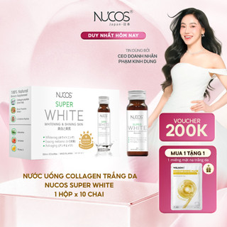 TPBVSK Nước Uống Collagen Nucos Super White Hỗ Trợ Dưỡng Trắng Da Hỗ Trợ Mờ Thâm Nám Hộp 10chai