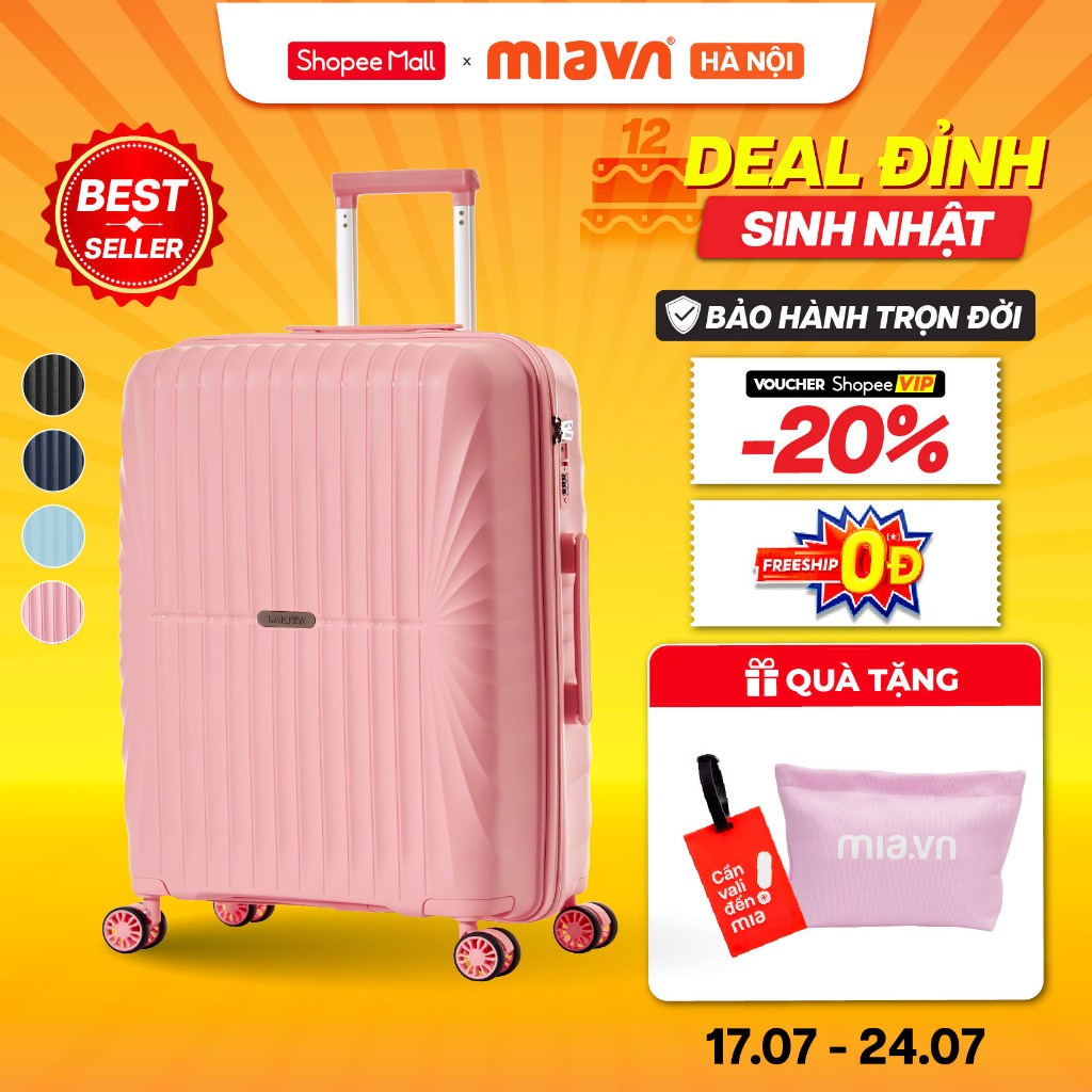 [⚡️DEAL HỜI] Vali Kéo MIA Du Lịch JUDEN - Size 20/24/28 Inch Nhựa PP Chịu Lực, Hạn Chế Va Đập, Khoá 