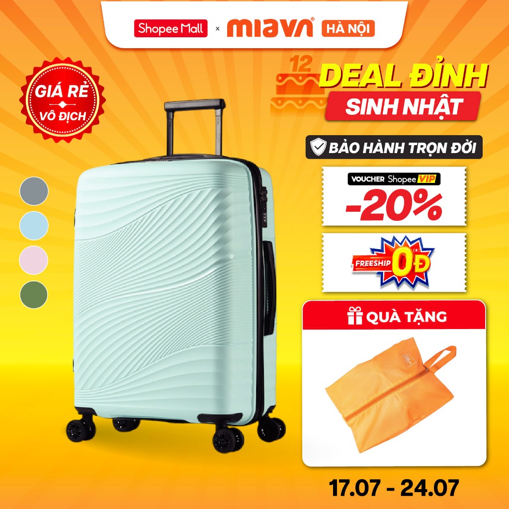 [🔥HOT DEAL] Vali Kéo MIA Du Lịch ZENI - Size 19/24 Inch, Nhựa PP Hạn Chế Bể Vỡ, Khoá Số, Bảo Hành Tr