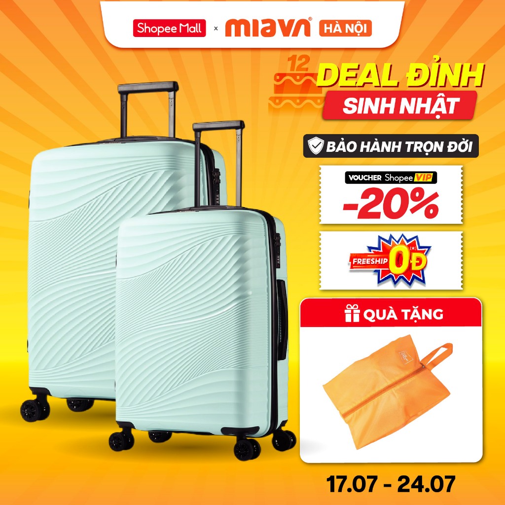 [🔥COMBO TIẾT KIỆM ] Combo 2 Vali Kéo MIA Du Lịch ZENI - Size 19/24, Nhựa PP Bền Bỉ, Hạn Chế Bể Vỡ, K