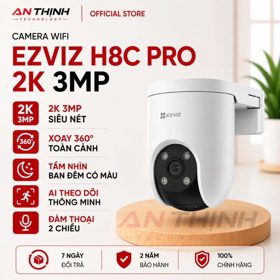 Camera WiFi quay quét EZVIZ H8C Pro 2K 3MP/ 3K 5MP/ 2K 4MP/ 4K 8MP