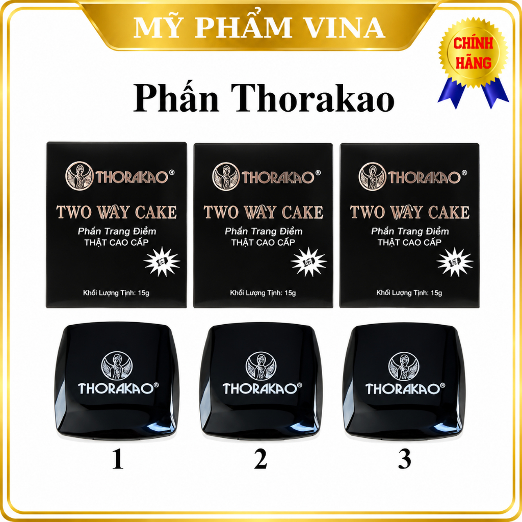 Phấn THORAKAO trang điểm trắng da two way cake 9g