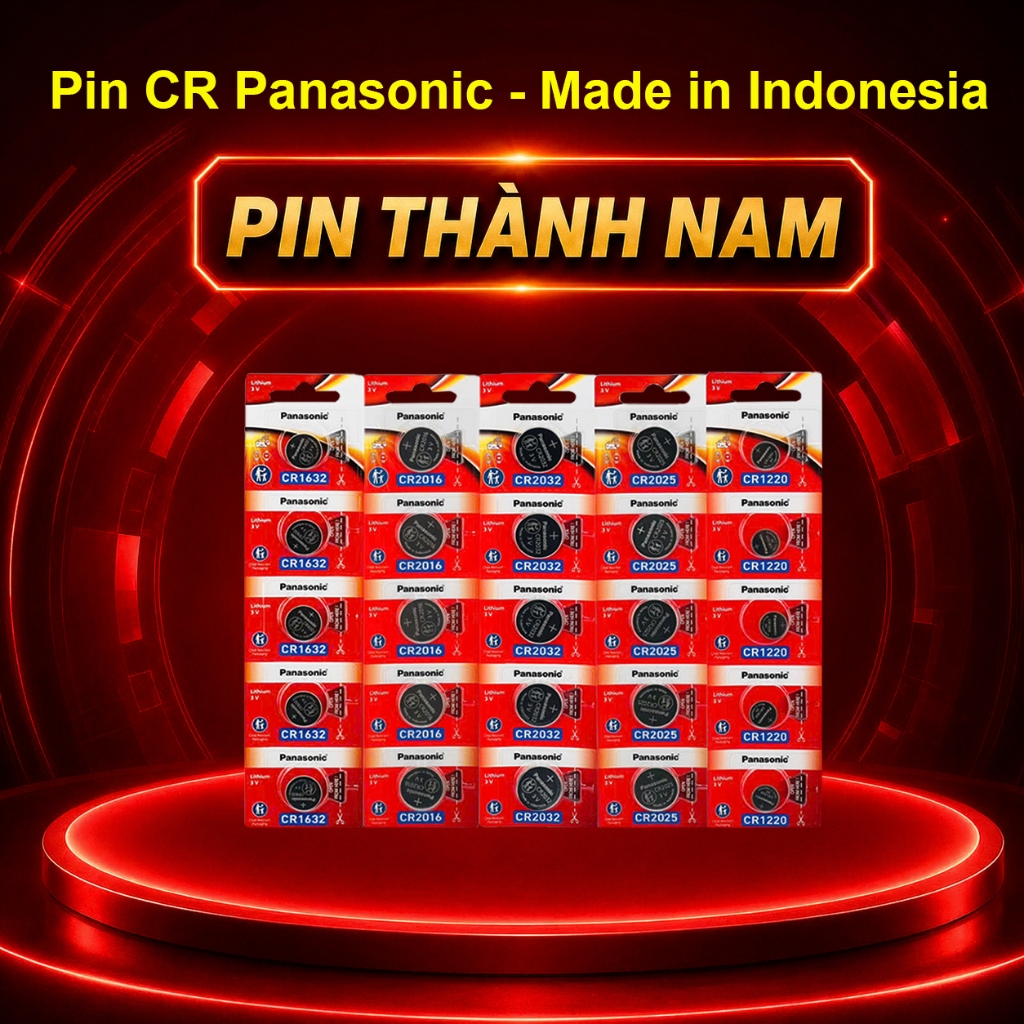Vỉ 5 Pin Panasonic CR2032 / CR2025 / CR2016 / CR1632 / CR2450 / CR1220 / CR1620 Chính Hãng