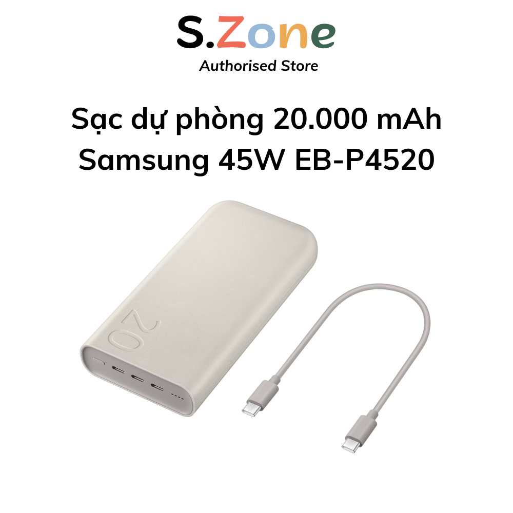Sạc Dự Phòng Samsung 20.000 mAh 45W Type-C EB-P4520 Hàng Chính Hãng