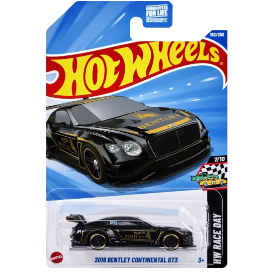 Xe mô hình tỉ lệ 1:64 CHÍNH HÃNG Hot Wheels 2018 Bentley Continental GT3 đen