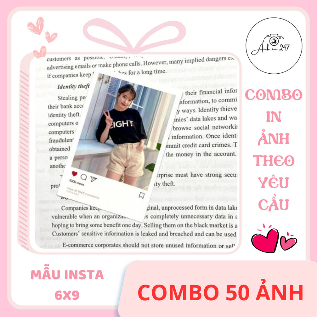 [ COMBO 50 ảnh ] mẫu Insta in theo yêu cầu, in hình theo yêu cầu làm album, quà tặng, trang trí...