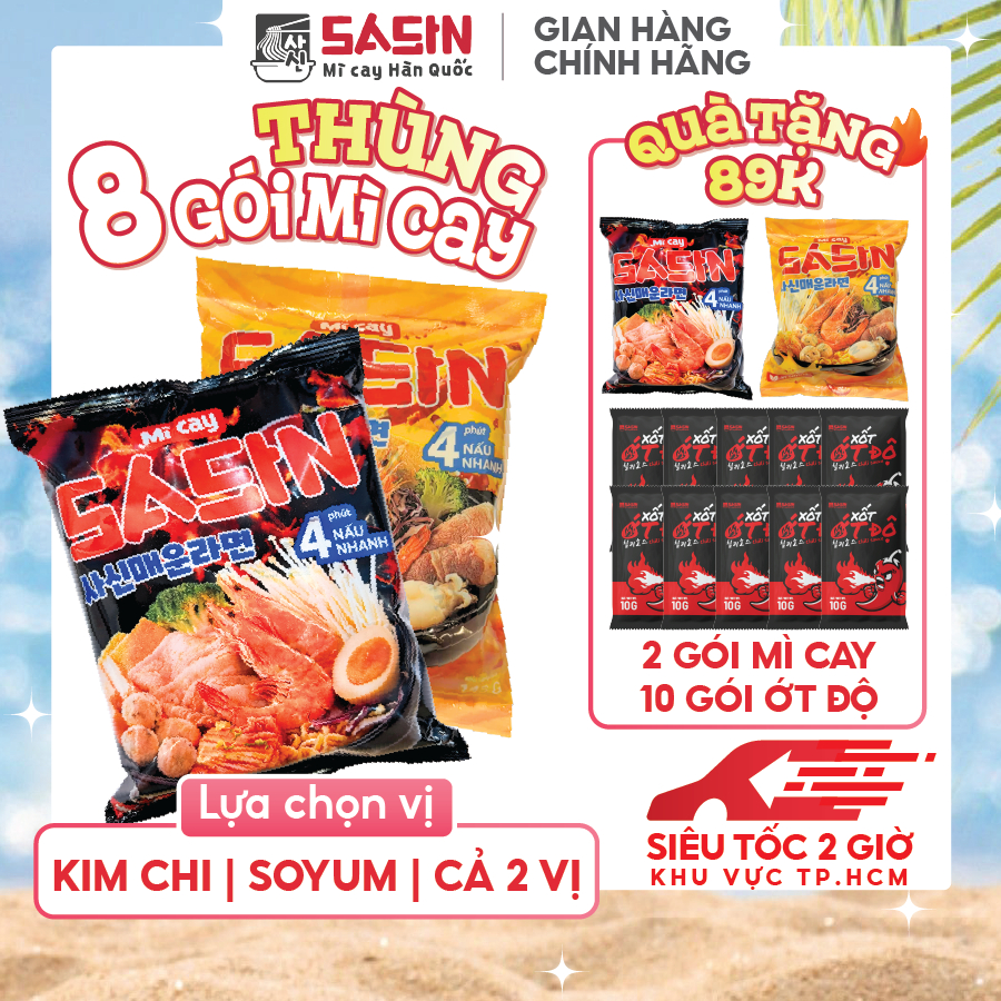 [THÙNG 8 TẶNG 2] Mì Cay Sasin (Chọn vị)