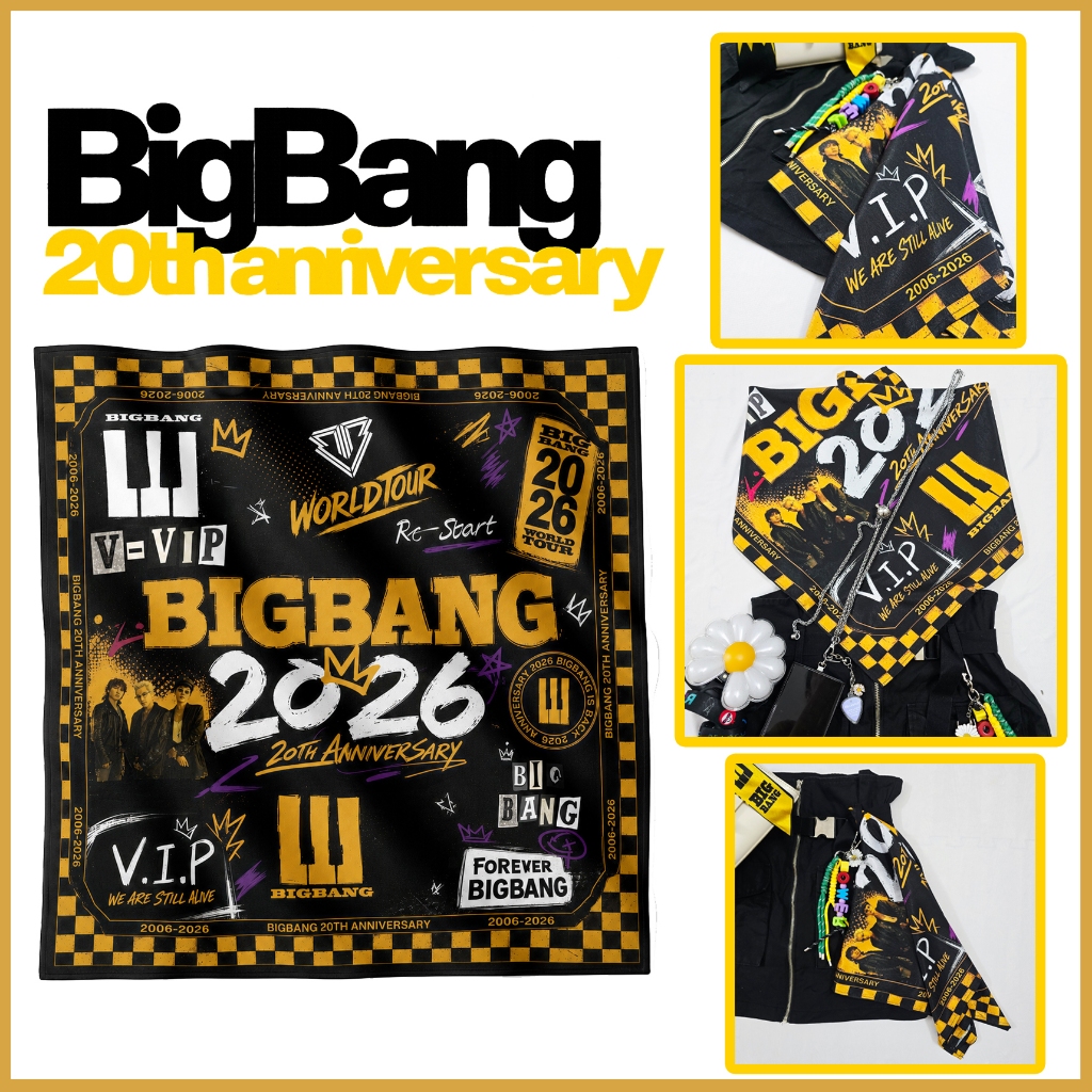 Khăn Bandana BIGBANG 2026, Khăn đa năng Concert BIGBANG 20TH Anniversary 2026, Banada BigBang