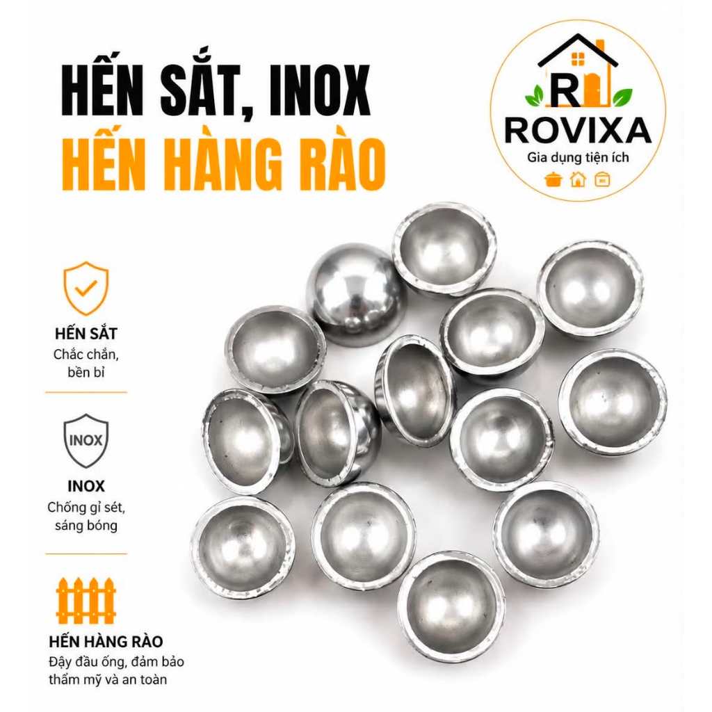 Hến Sắt - Hến Inox - Hến Hàng Rào Bịt Đầu Ống Tròn Hàn Trang Trí Nhiều Kích Thước
