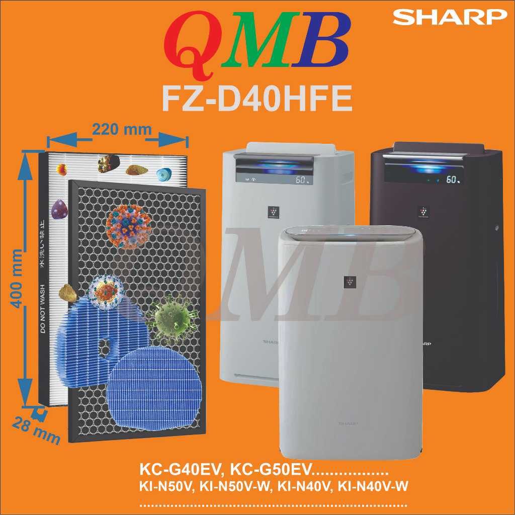 Màng lọc Hepa SHARP KC-G40EV KC-G50EV KI-N50 KI-N50V KI-N40 KI-N40V, FZ-D40HFE 40*22*2.8cm