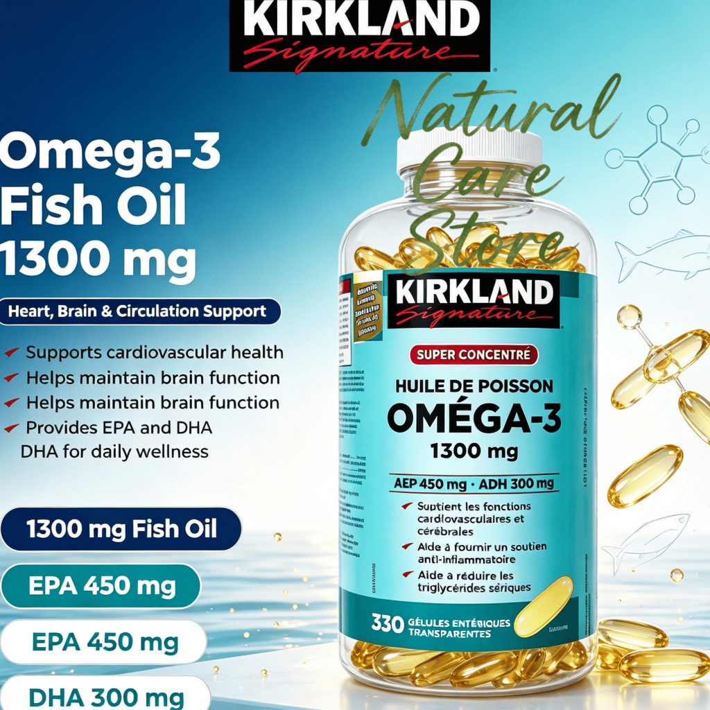 【Nhập khẩu từ Mỹ】Viên Uống Signature Fish Oil Omega-3 1300mg Kirkland 330 Viên
