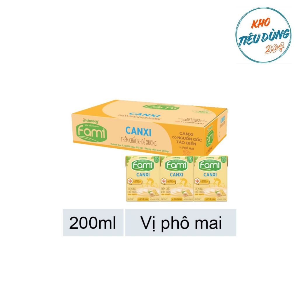 [1 Thùng] Sữa Fami Canxi (PHÔ MAI) HỘP 200Ml 36 HỘP_31018