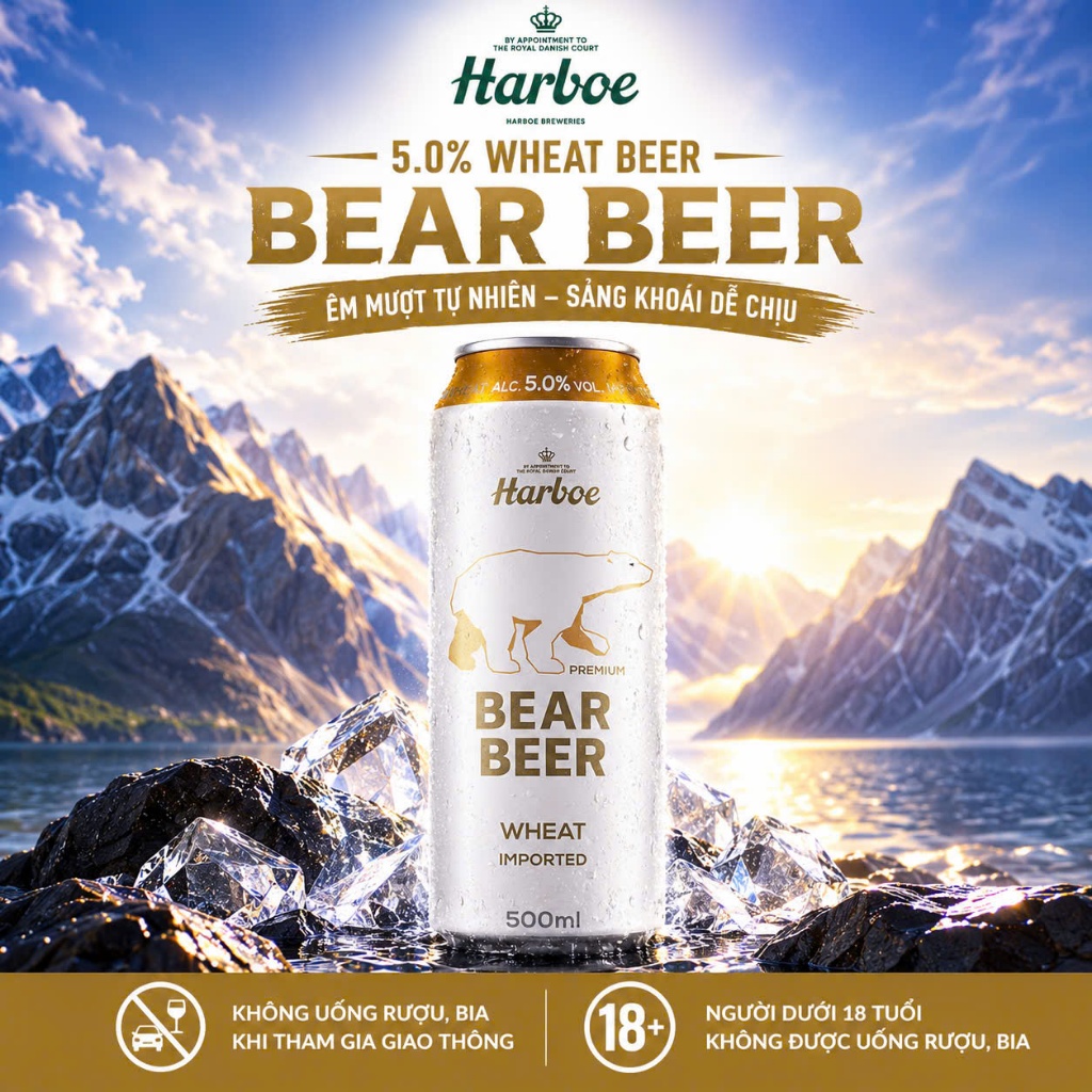 [HCM - HỎA TỐC] Bia Gấu Bear Beer Wheat 5% 1 Lon 500ml