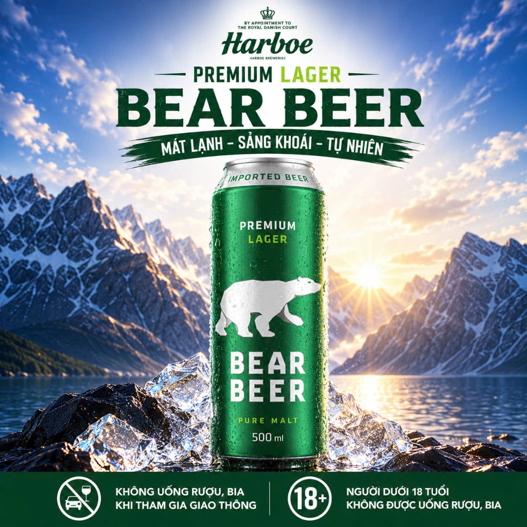 [HỎA TỐC HCM] Bia Gấu Bear Beer Lager 5% 1 Lon 500ml