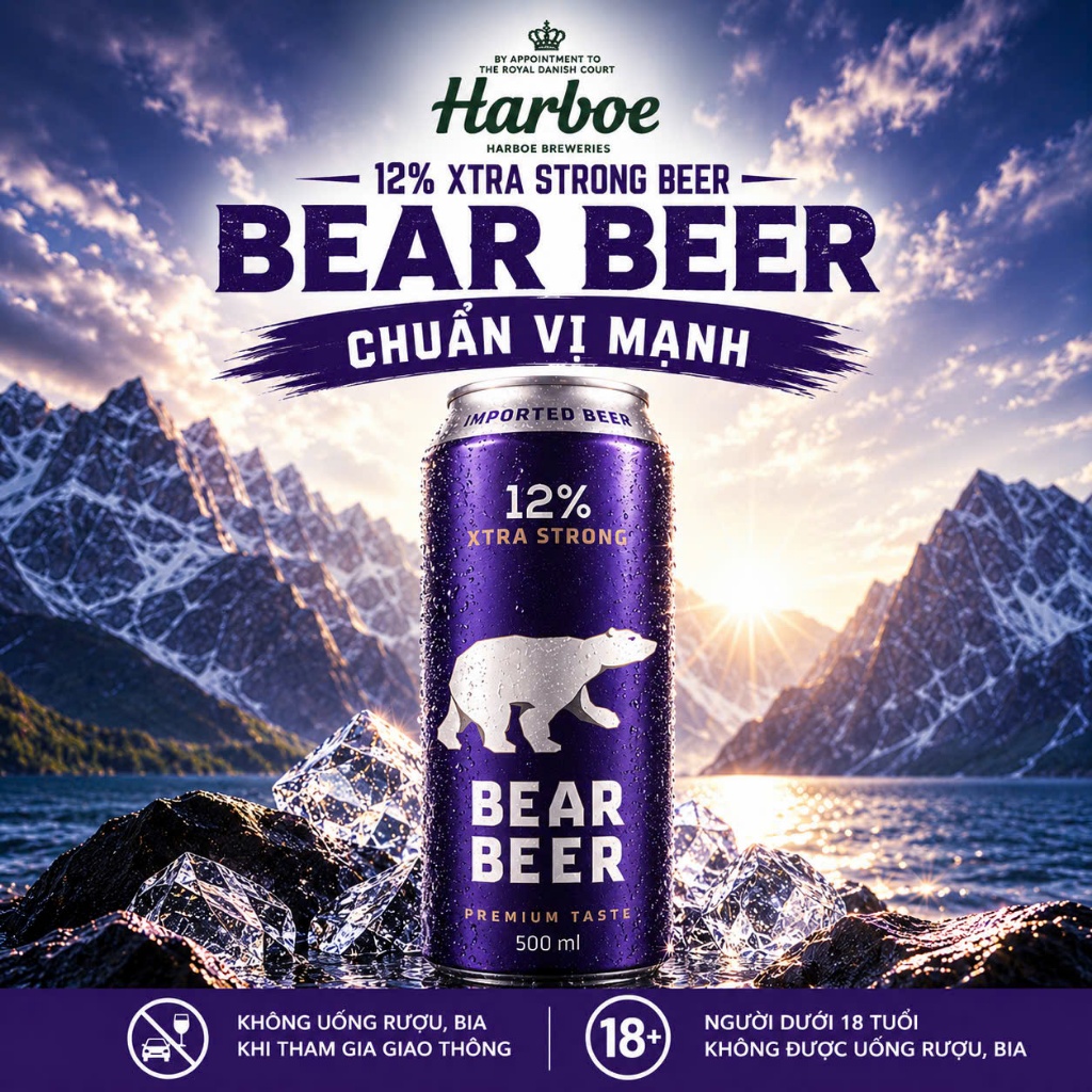[HỎA TỐC HCM] Bia Gấu Bear Beer Xtra Strong 12% 1 Lon 500ml