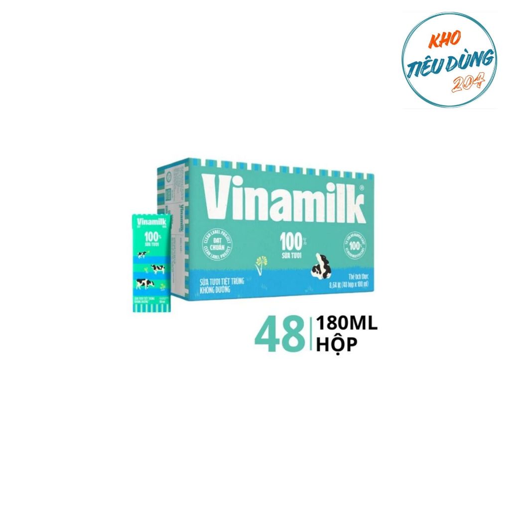 [1 Thùng] Sữa hộp Vinamilk Không đường 180ml/48