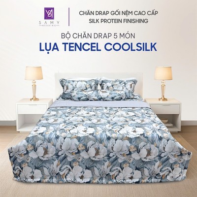 Bộ Chăn Ga Gối Lụa Tencel Coolsilk SAMY BEDDING Nhiều Mẫu Mã Chất Liệu Lụa Cao Cấp