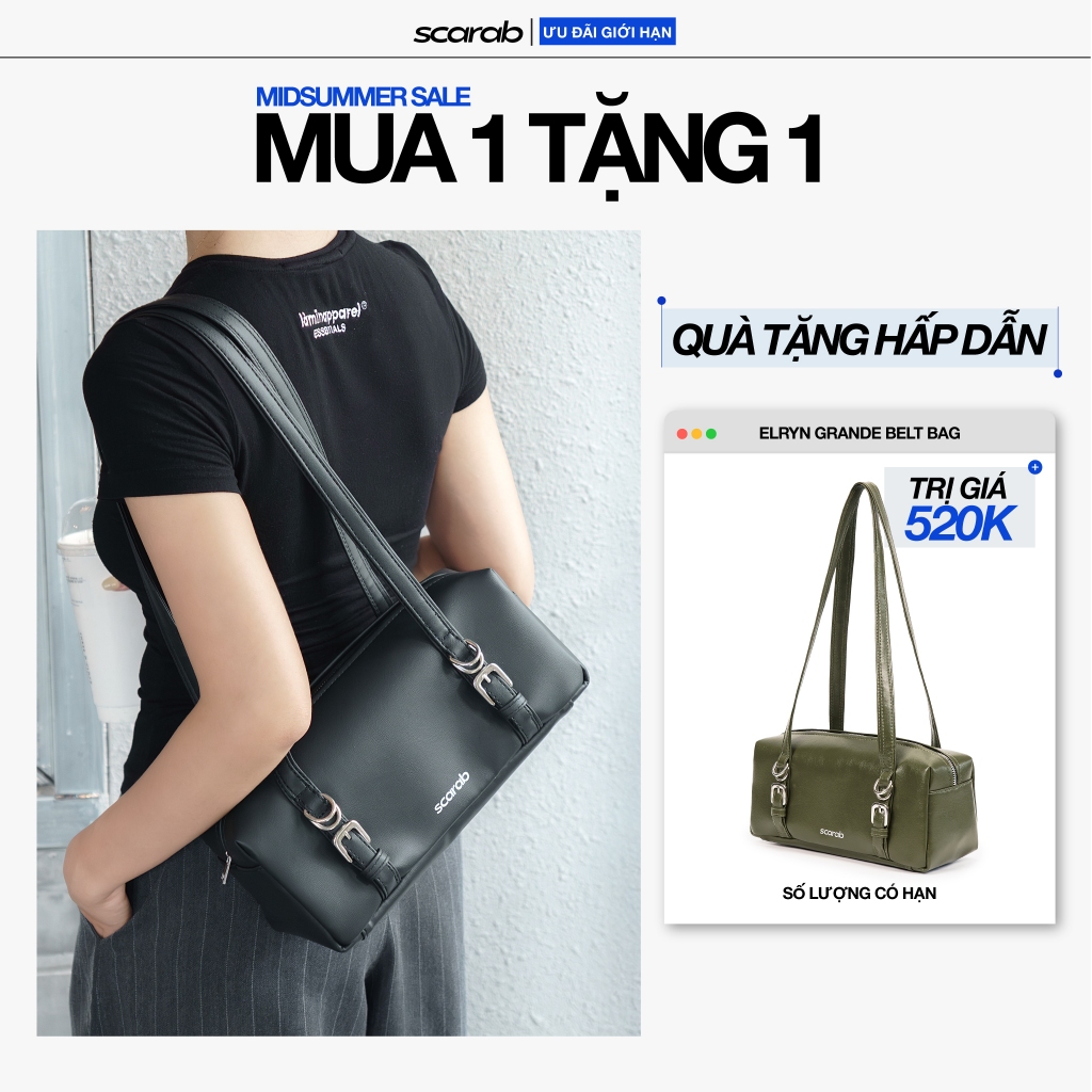 Túi Đeo Vai Form Baguette Da PVC Cao Cấp - Scarab Elryn Grande Shoulder Bag