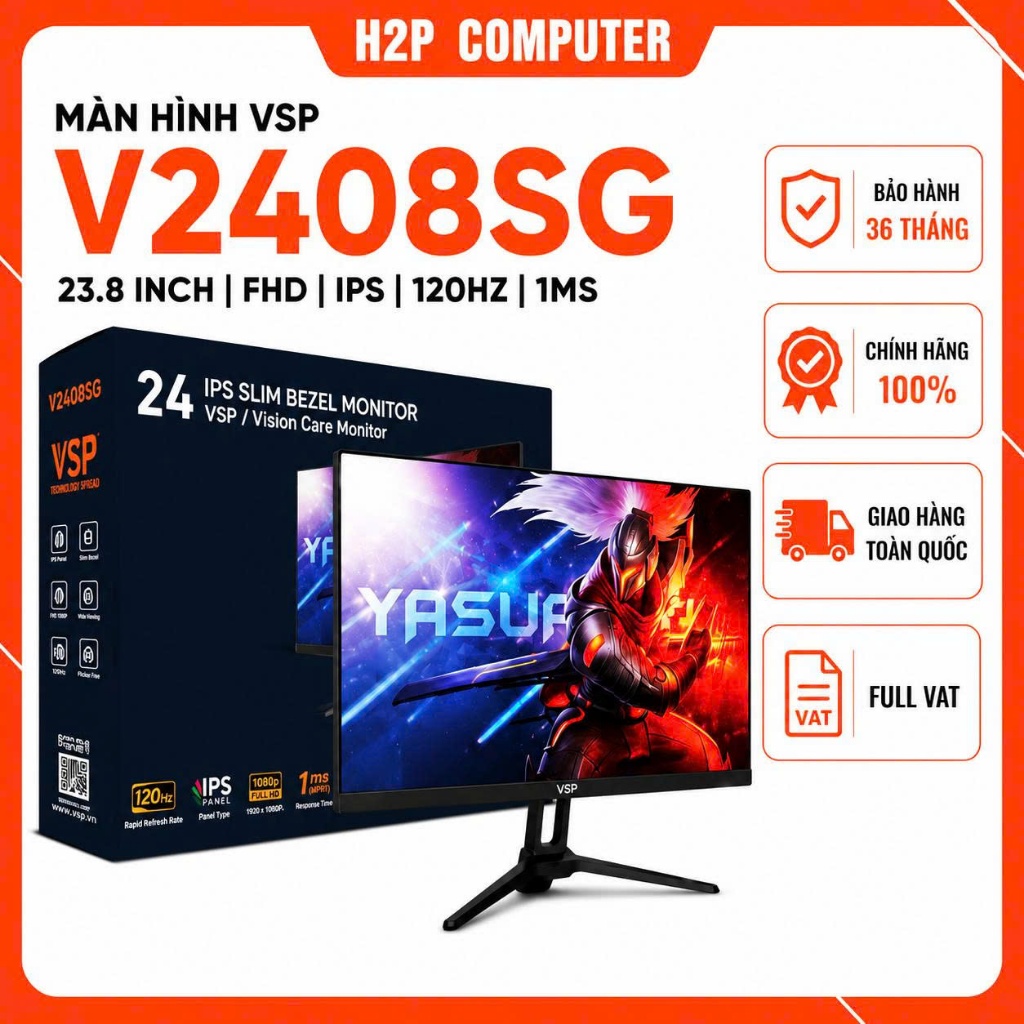 Màn hình Văn phòng VSP V2408SG | 24 inch, FHD, 120Hz, IPS