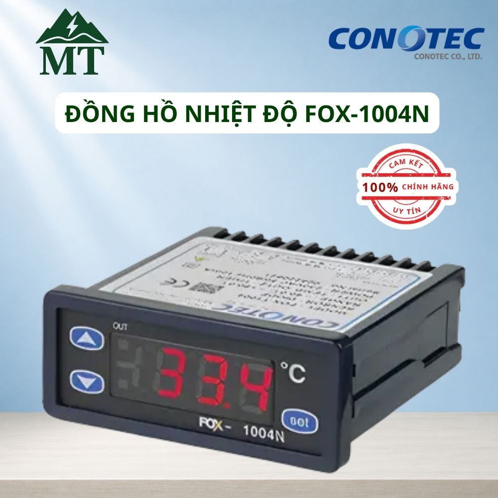 Đồng hồ đo nhiệt độ Conotec FOX-1004N  -40 °C ~ +80 °C 1 Relay 250VAC–2A  dùng để ấp trứng