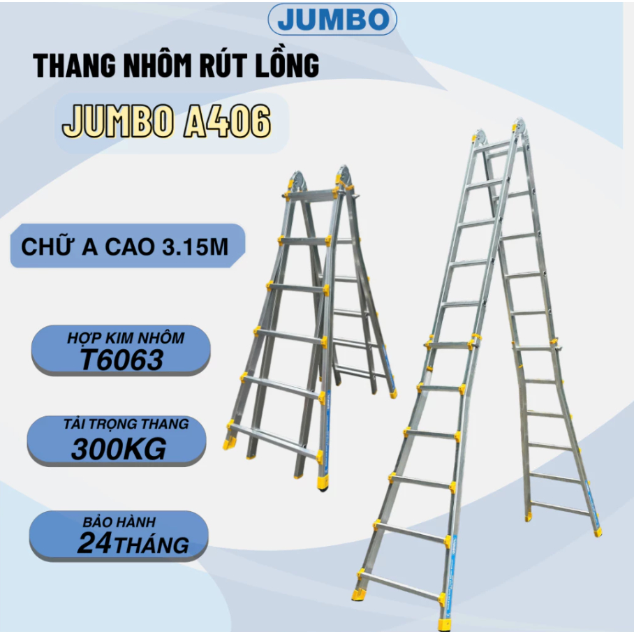 Thang nhôm gấp đa năng Jumbo. Model: A406