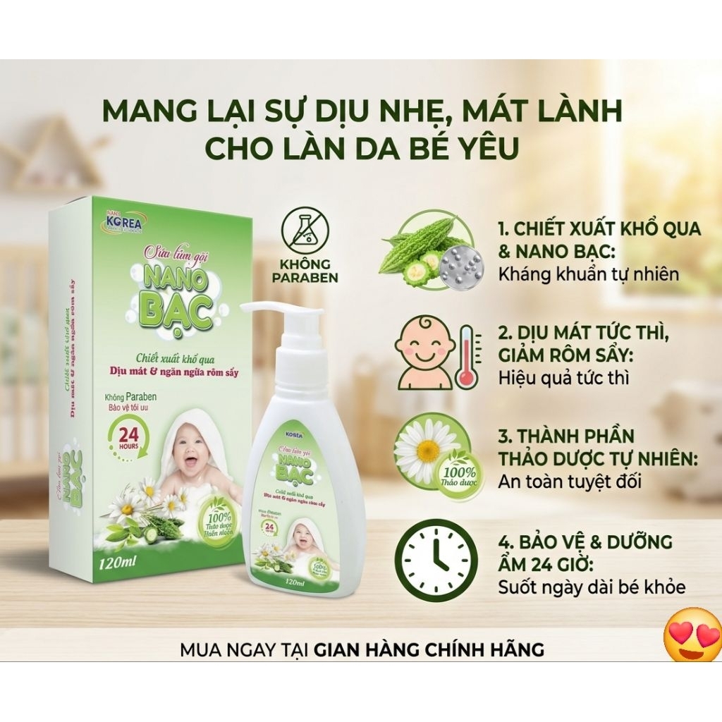 SỮA TẮM GỘI NANO BẠC (NANO SILVER) - 120ml