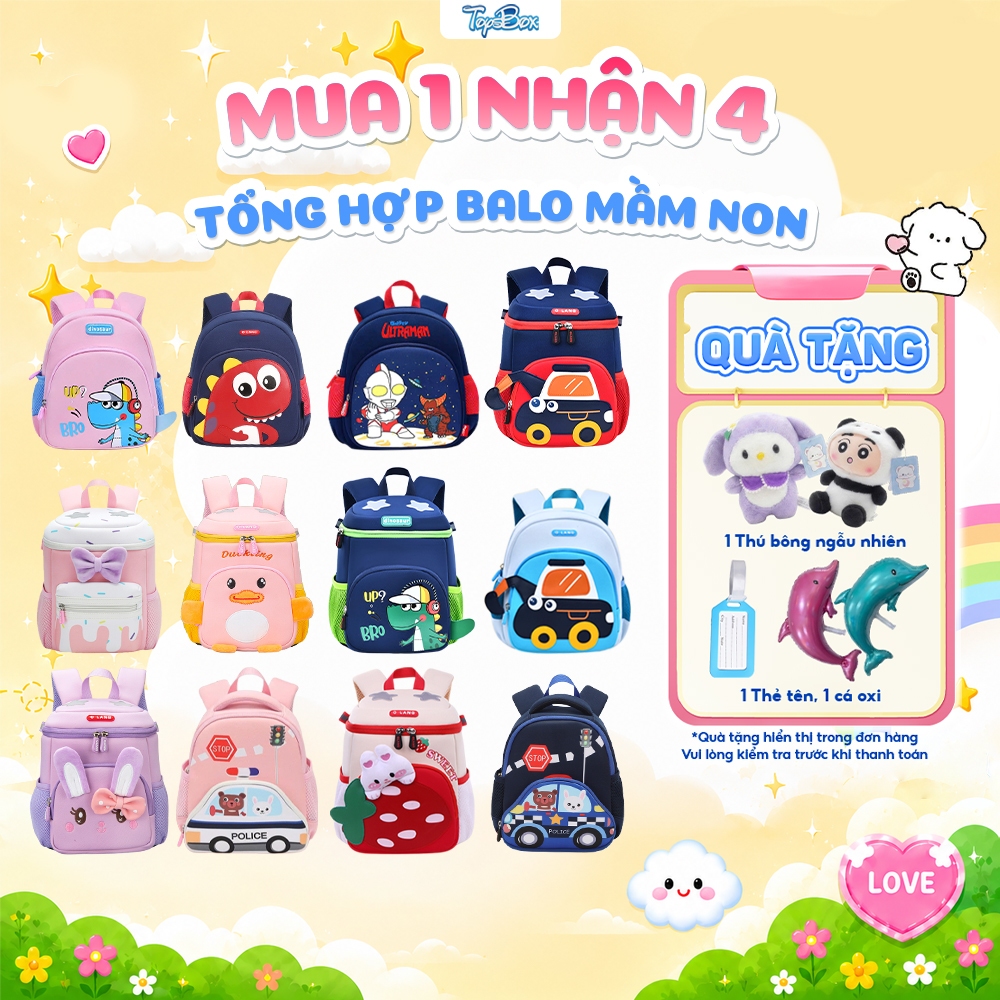 Balo Mầm Non Cho Bé 1–6 Tuổi, Balo Trẻ Em Đi Học Mẫu Giáo Siêu Nhẹ, Nhiều Mẫu Dễ Thương