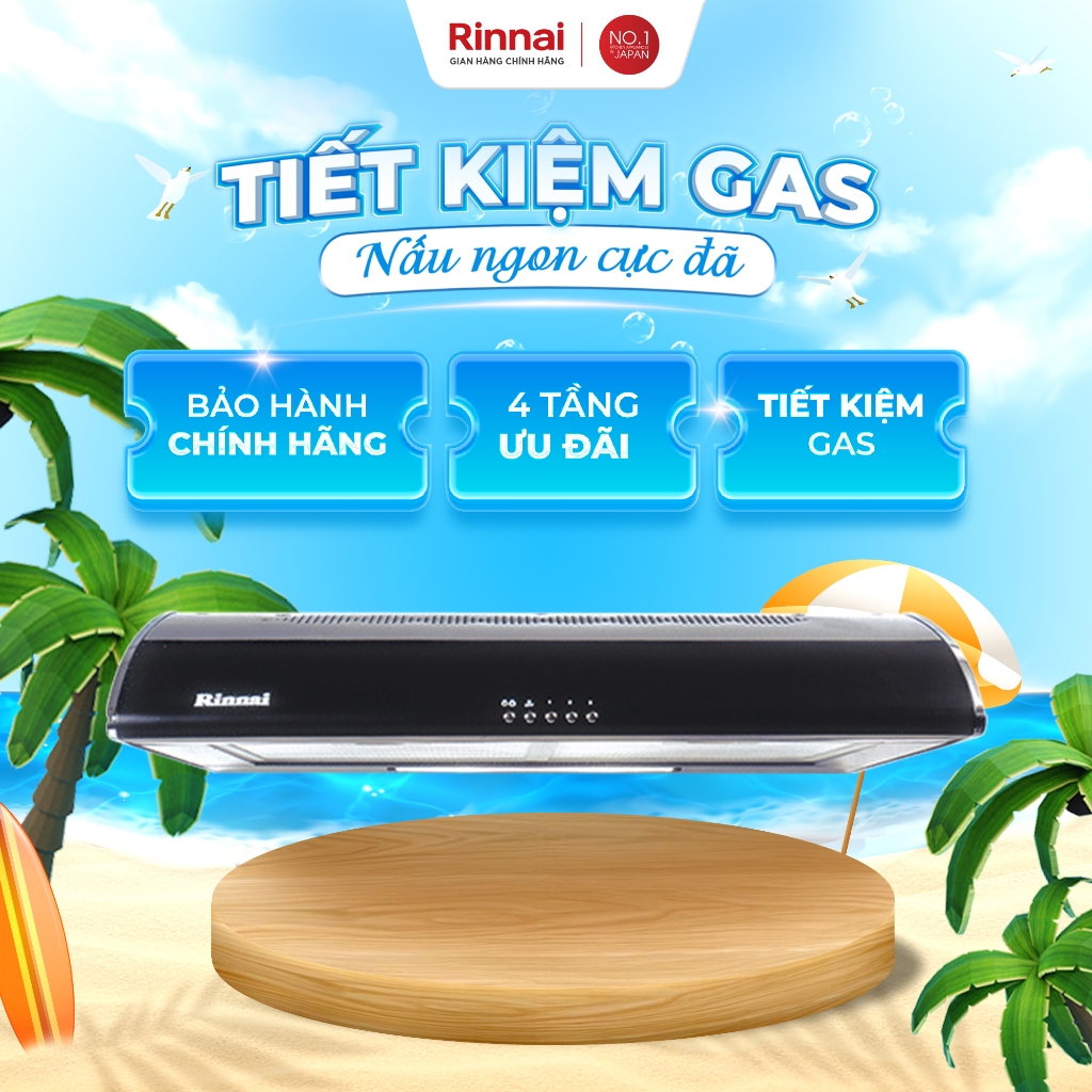 Máy hút mùi 70cm Rinnai RVH-7Slim(Hood-LG) than hoạt tính và ống thoát 380W