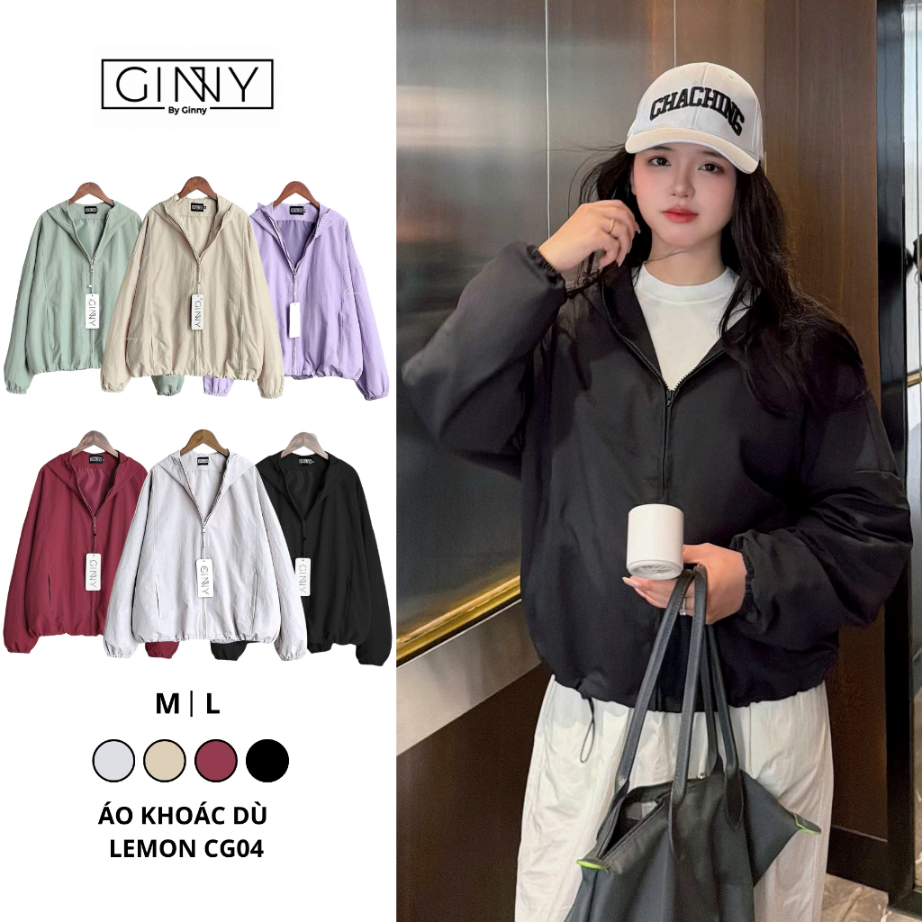 𝐆𝐈𝐍𝐍𝐘 Áo Khoác Dù Chống Nắng Cao Cấp Lemon CG04 Trượt Nước, Áo Mềm Nhẹ Gấp Gọn Nhiều Màu Pastel Hot 