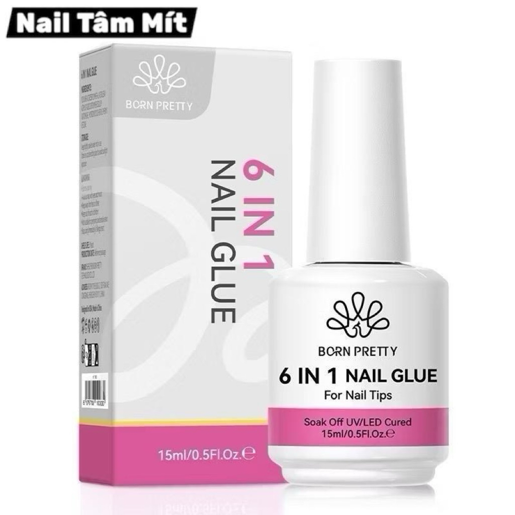 Gel gắn móng đánh bóng cứng  móng Born pretty 6in1 nail glue chính hãng