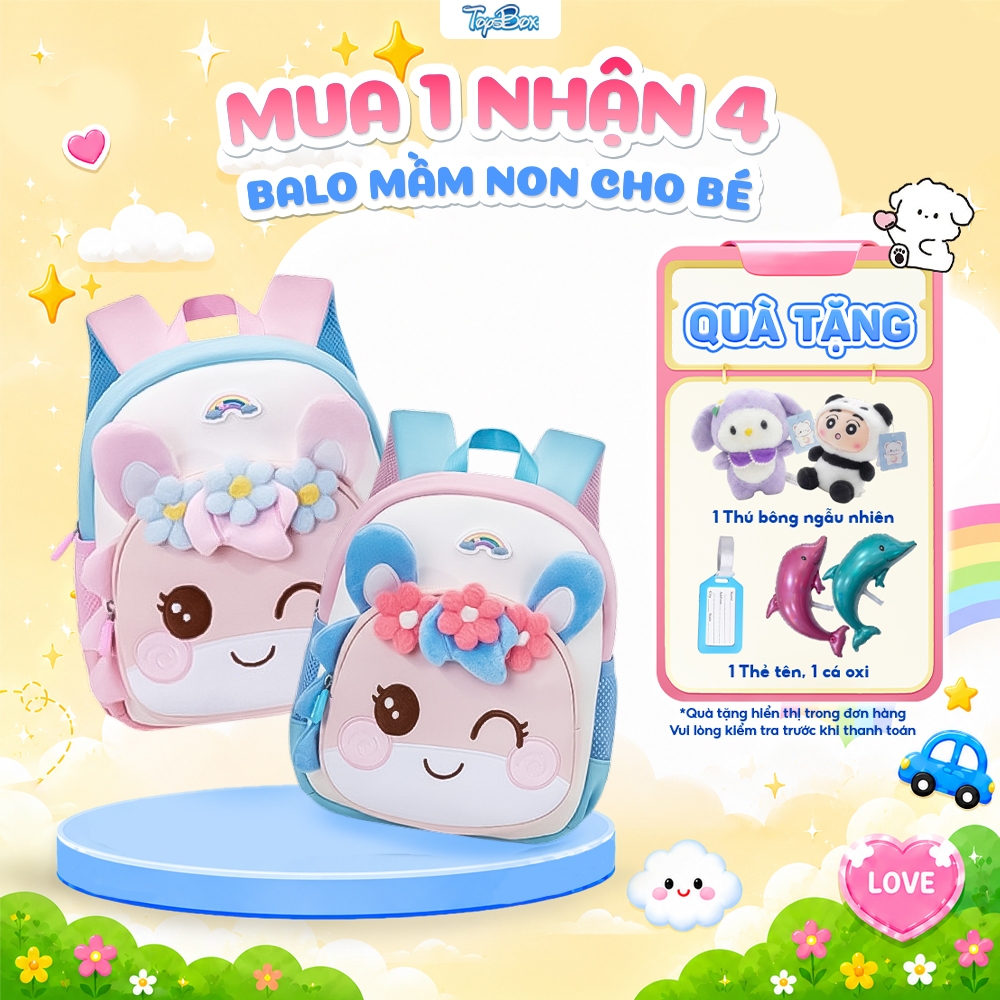 Balo Mầm Non Hình Thỏ Cho Bé , Balo Trẻ Em Đi Học Mẫu Giáo Cao Cấp Cho Bé 3-6 Tuổi, 6241