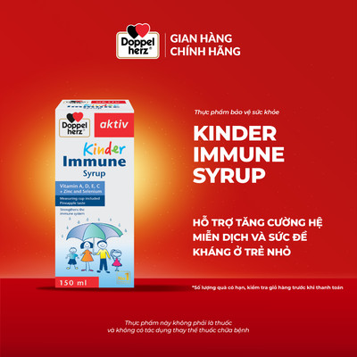 Siro tăng đề kháng cho bé Doppelherz Kinder Immune Syrup hỗ trợ phòng ngừa ốm vặt cho bé