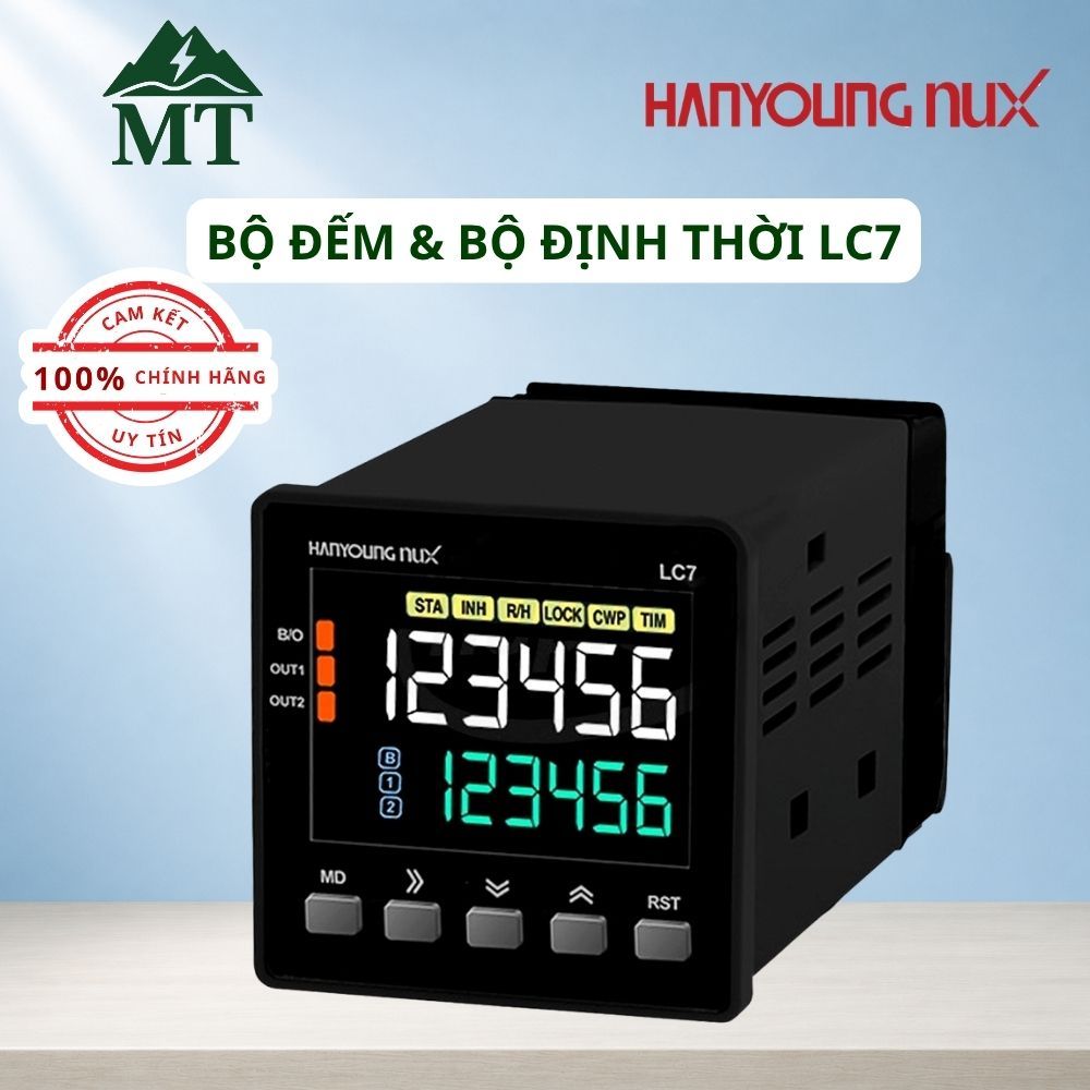 Bộ đếm & Bộ định thời LCD Size 72x72 LC7 hãng Hanyoung Nux