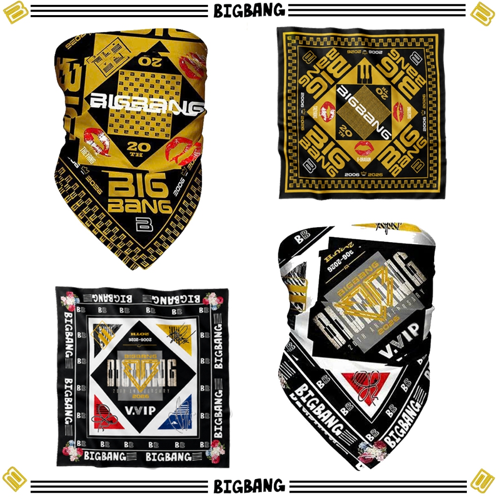 ẢNH THẬT - Khăn Bandana BIGBANG 2026, Khăn đa năng Concert BIGBANG 20TH Anniversary 2026, Banada Big