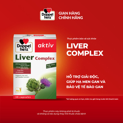 Viên uống giải độc gan Doppelherz Liver Complex hỗ trợ giải độc và hạ men gan (Hộp 30 viên)