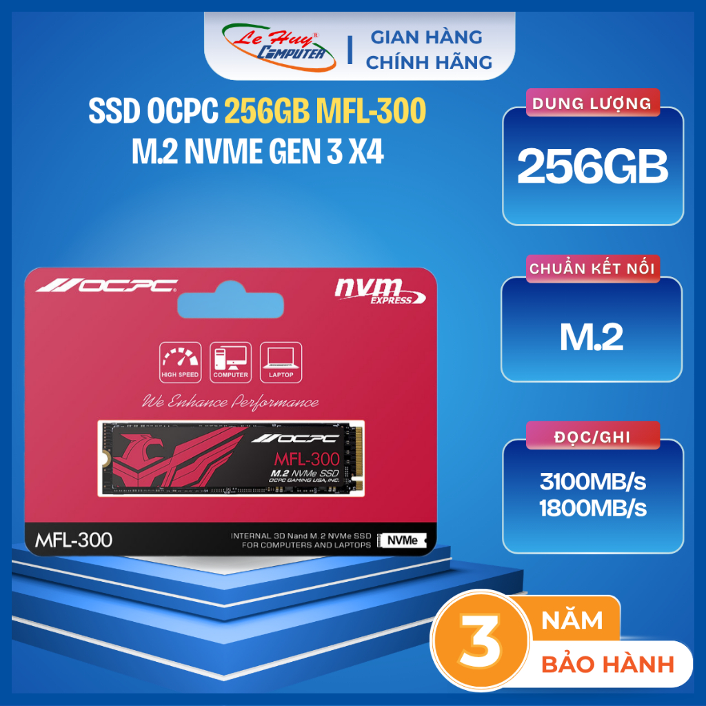 Ổ Cứng SSD OCPC MFL-300 M.2 PCIe 256GB (SSDM2PCIEF256GB) - Hàng Chính Hãng
