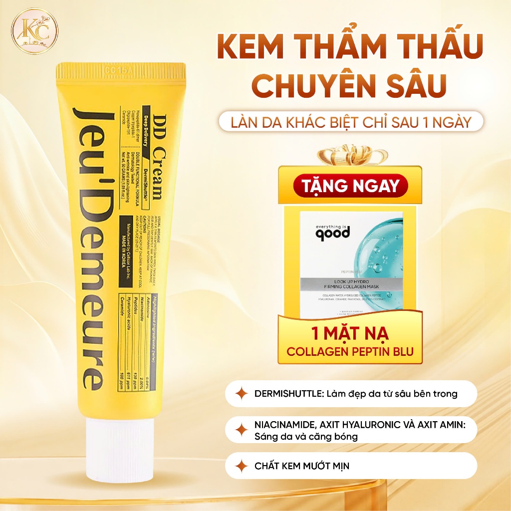 Kem Dưỡng Da Jeu'Demeure DermiShuttle DD Cream 50g Nâng Tone Tự Nhiên Dưỡng Ẩm Mềm Mịn
