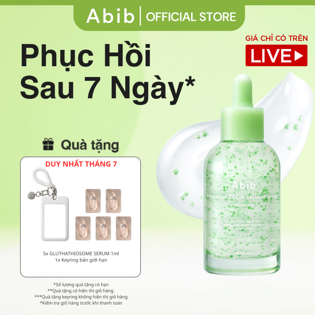 [KOL] Tinh chất viên nang diếp cá làm dịu da Abib Heartleaf TECA capsule serum Calming drop 50ml