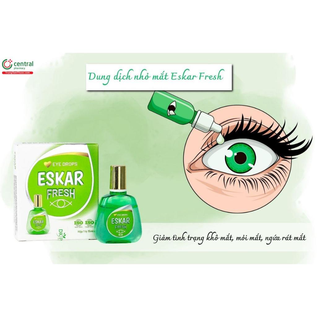 Dung dịch nhỏ mắt Eskar Fresh chuyên cấp ẩm cho đeo lens,kính áp tròng siêu the mát  DKPHARMA