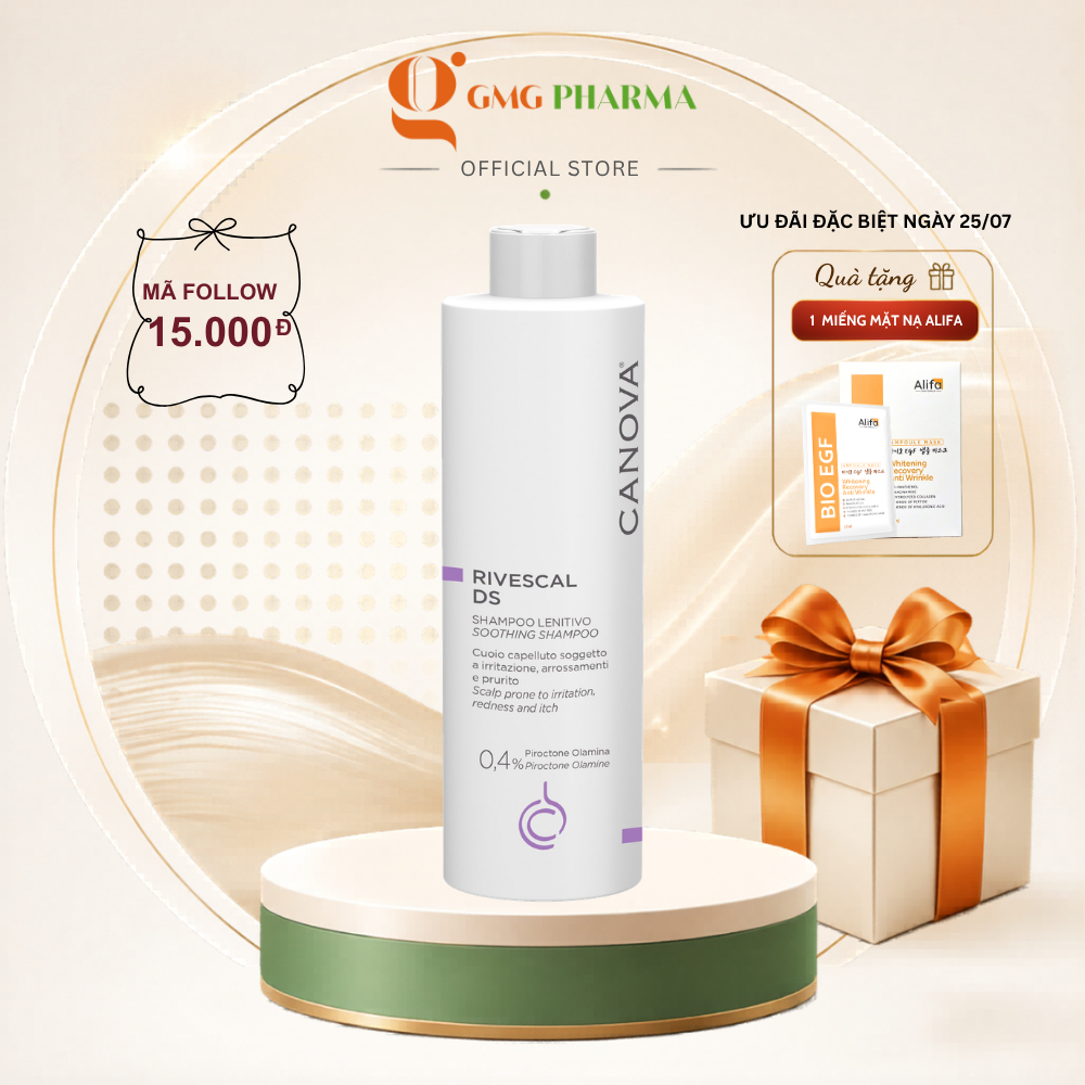 Dầu Gội Canova Rivescal DS 200ml - Làm Sạch Da Đầu, Kiểm Soát Bã Nhờn