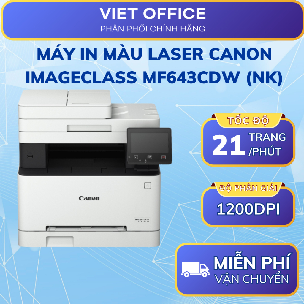 Máy In Màu Laser Canon imageCLASS MF643CDW Nhập Khẩu WiFi In Scan Copy 2 Mặt
