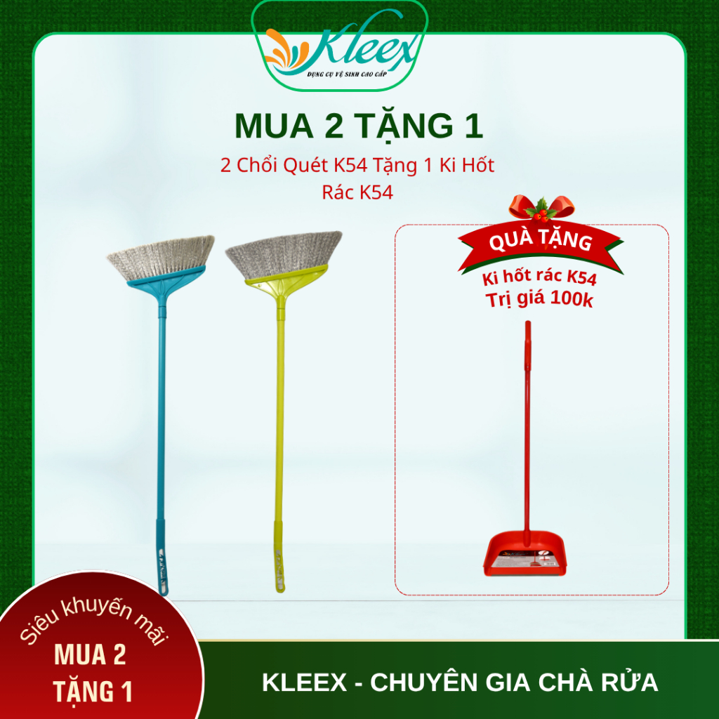 [MUA 2 TẶNG 1 KI RÁC K54] Chổi quét nhà sợi nhựa quét mọi bụi bẩn, công nghệ hiện đại - K54
