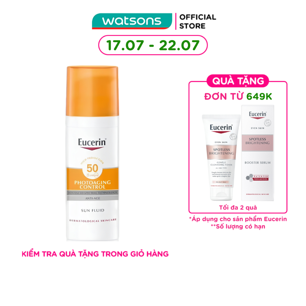 Kem Chống Nắng Eucerin Ngăn Ngừa Lão Hóa Sun Fluid SPF50 50ml