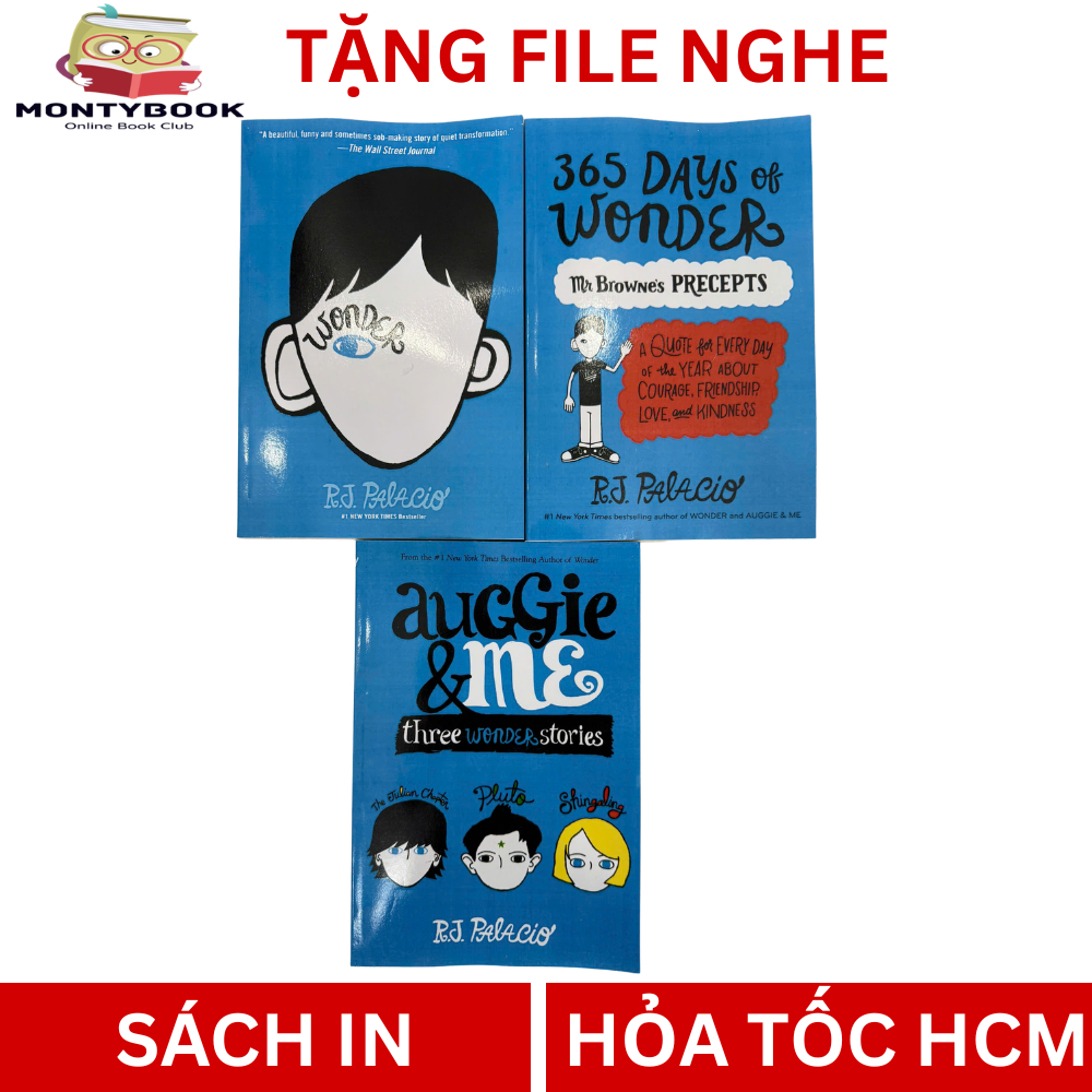 Sách - SERIES: WONDER, AUGGIE AND ME, 365 DAYS OF WONDER  3 cuốn tặng file nghe Phù hợp với các bạn 