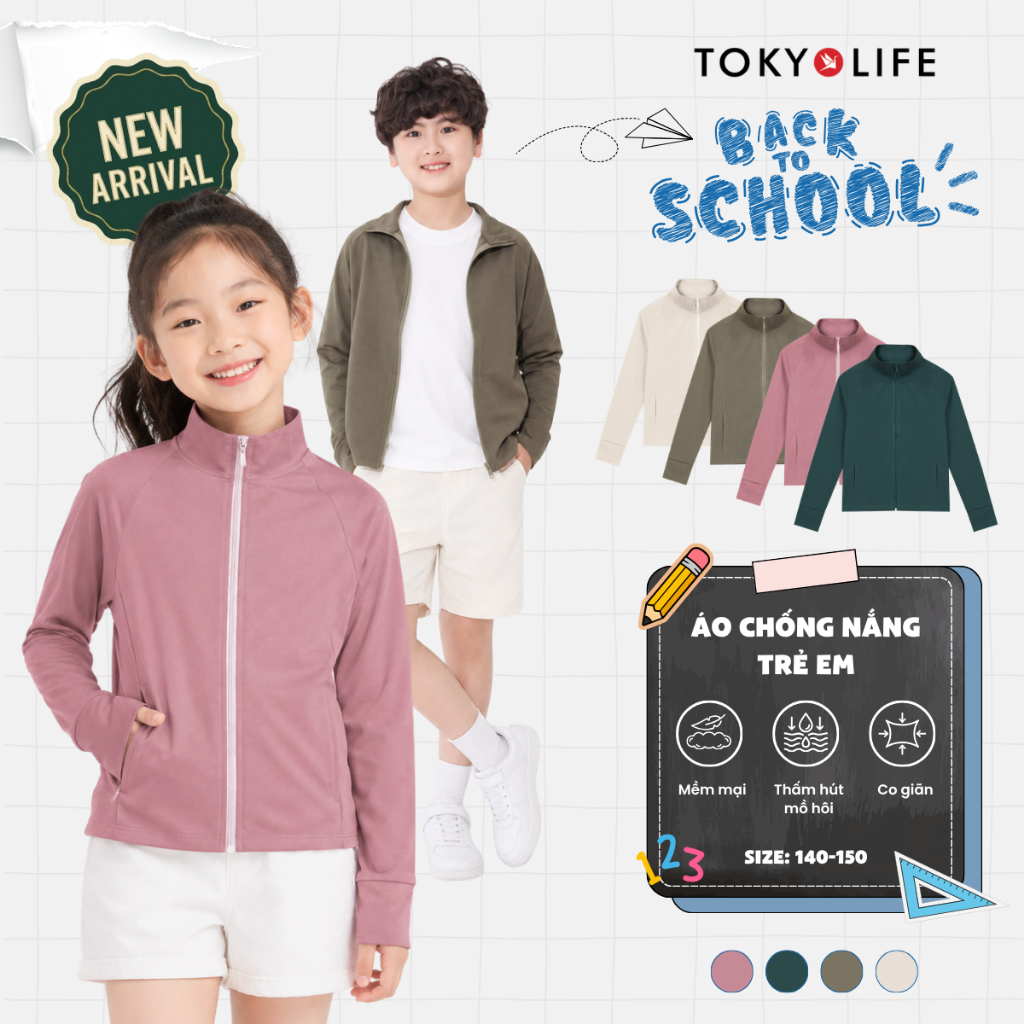 [HÀNG MỚI VỀ] Áo khoác trẻ em Tokyolife 40006069 áo khoác ngoài mỏng nhẹ chống nắng đi học đi chơi c