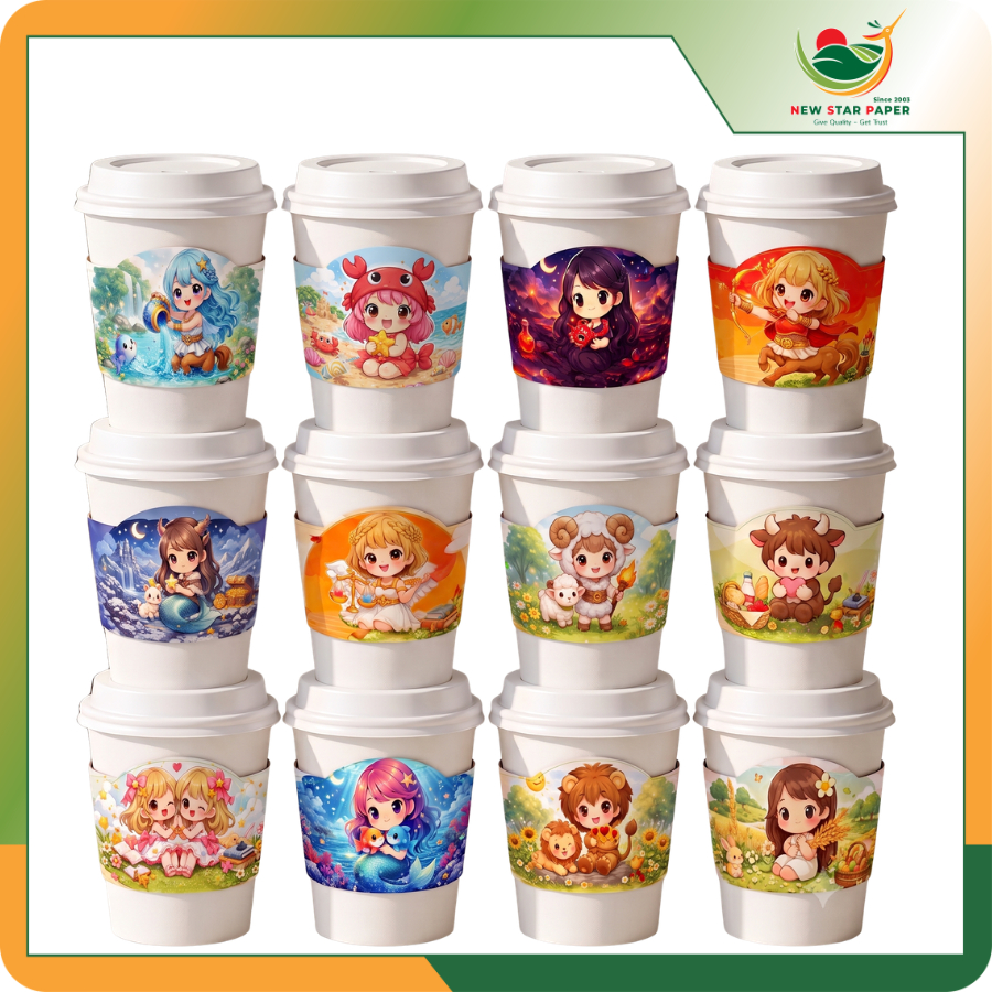 50 cái cover bọc ly giấy, ly nhựa, phụ kiện tag trang trí
