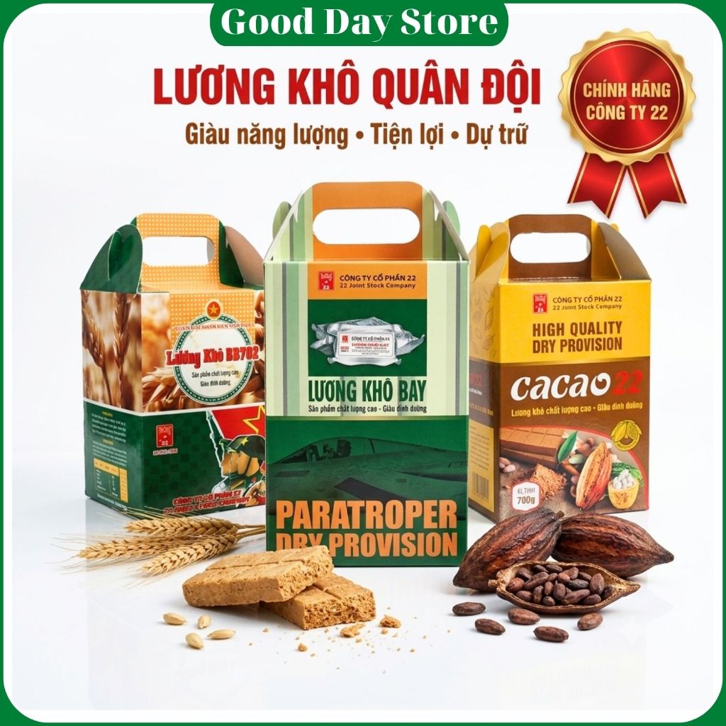 Lương Khô Dinh Dưỡng Dùng Để Ăn Sáng,Ăn Vặt,Trước Khi Vận Động,Công Ty Cổ Phần 22 Bộ Quốc Phòng