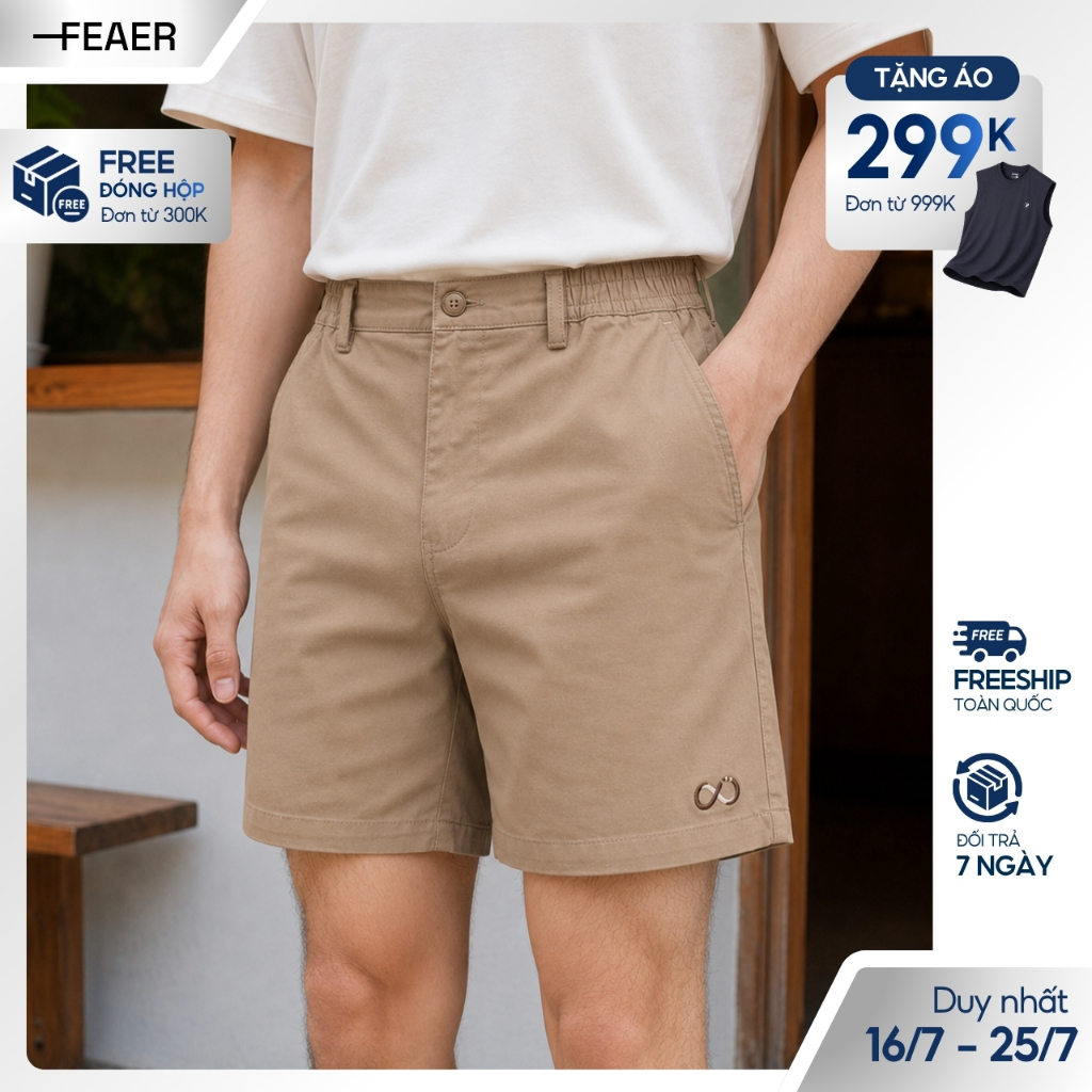 Quần short kaki nam Infinity Agile, form trên gối,co giãn dễ chiu, mềm mịn, tôn dáng - FEAER