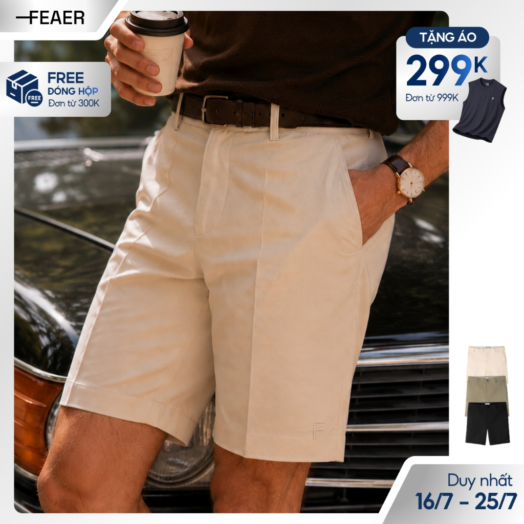 [GIÁ MỞ BÁN] Quần Short Tây REFINED Cotton Luxe cao cấp, form regular fit nhẹ mát đứng form - FEAER
